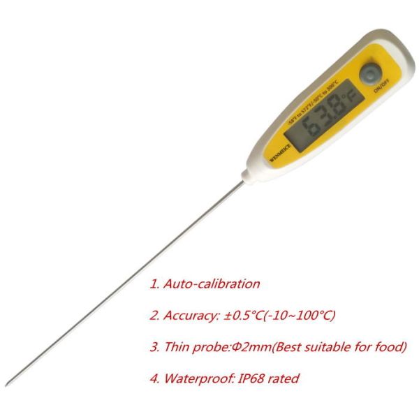 Buy 2mm Thin Probe IP68 Digital Instant Read Meat Thermometer at wholesale prices