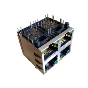 2-6368511-2 Gigabit RJ45 Stacked modular Jack 2X2 Port Connector 2-6368511-4