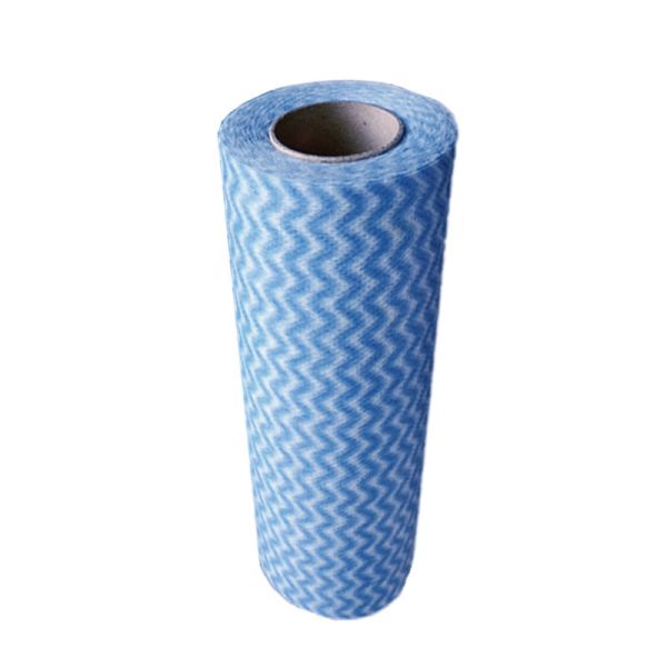 Buy 120gsm Blue Wave Printing Non Woven Spunlace Viscose Polyester at wholesale prices