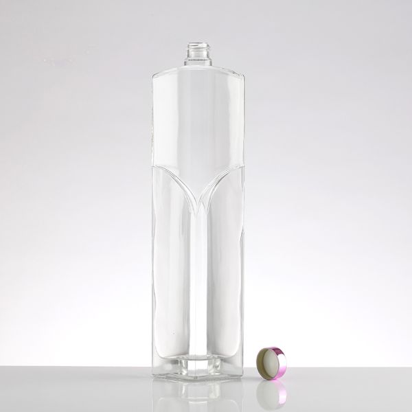 750ml Customized Design Glass Spirits Bottle with Hot Stamping Surface Handling