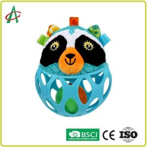 Food Grade L14cm Baby Plush Rattle Hand Fine Movement Training