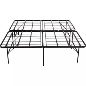 Queen Size Black Metal Double Folding Bed Frame with Storage Space Hotel Room