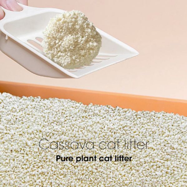 Non Stick Cassava Cat Litter 100% Plant Tapioca Litter Easy Clean