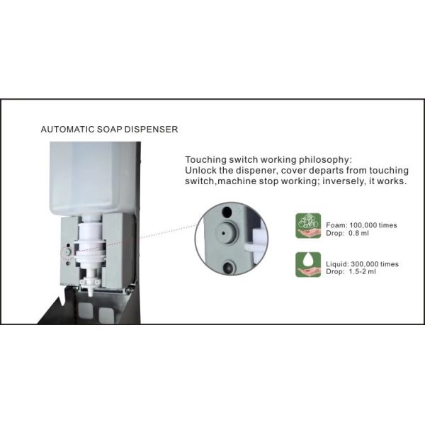 1L Automatic Hand Sanitizer Dispenser Wall Mounted For Household / Hotel