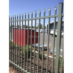 Powder coated tubular steel fence