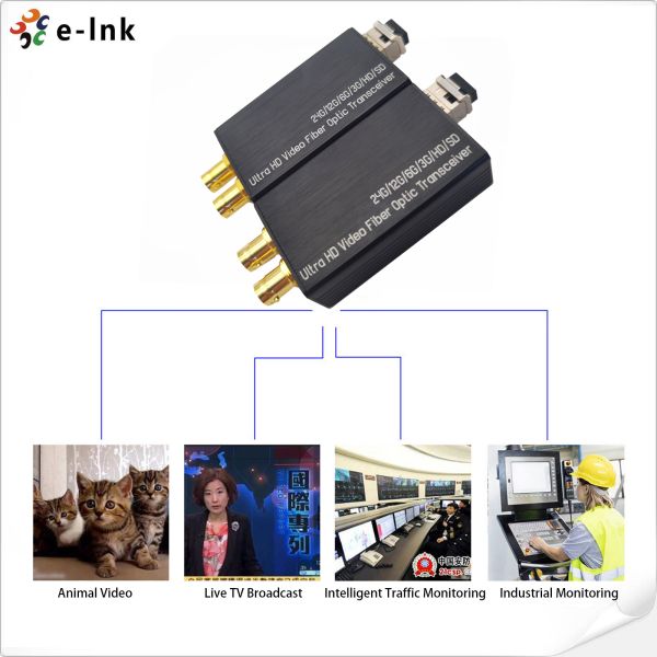 Mini Bidirectional 12G SDI Fiber Converter 5-15VDC SMF 20KM