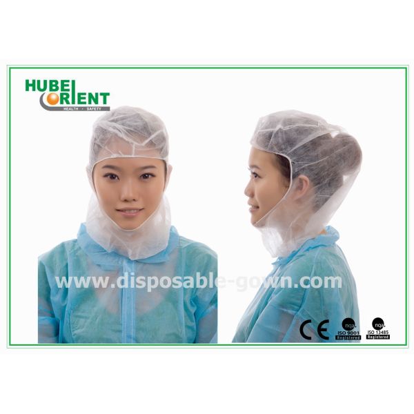 Breathable Disposable Head Cap PP Hood With Neck Protection For Keep Hygienic
