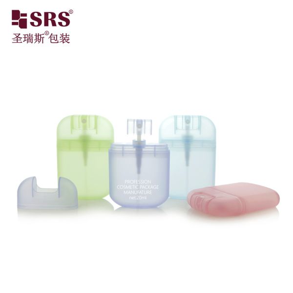 PWU006 Injection Semi-Transparent Blue Card Shape Spray Pump Bottle Fine Mist For Perfume