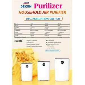 600CMH HEPA H14 PM2.5 Filtration air purifier with UVC air sterilizer and