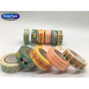 Custom Printed Foil Washi Paper Tapes For Planner Colorful Gold Masking Tape