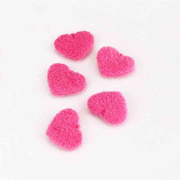 Pink Plush Heart Applique Padded Applique Crafts For Love Decoration Valentines Day