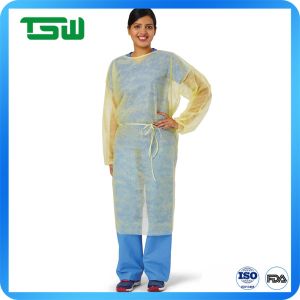 120x140cm Non Sterile SMS PP PE Nonwoven Isolation Gown