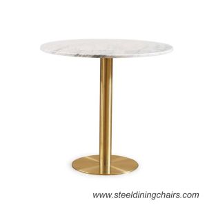 Furniture Restaurant Round SGS ss201 White Marble Top Coffee Table