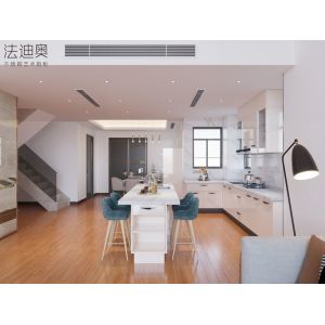 L-Shaped Stainless Steel Kitchen Cabinet With Functional Island