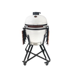 KIMSTONE 21 Inch Kamado Grill Rotisserie Smokeless Charcoal BBQ Grill Lava Rock
