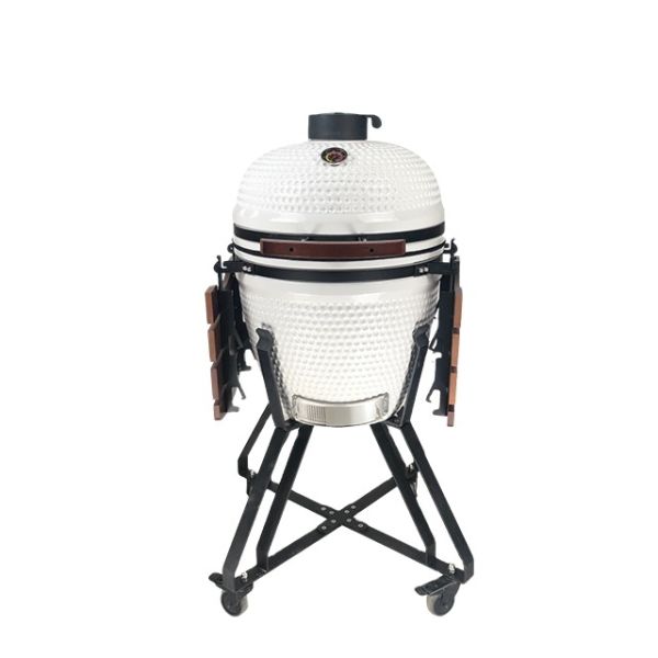 KIMSTONE 21 Inch Kamado Grill Rotisserie Smokeless Charcoal BBQ Grill Lava Rock