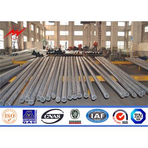 20m Galvanized Steel Pole Electric Power Steel Pole Single Arm Type For 33kv