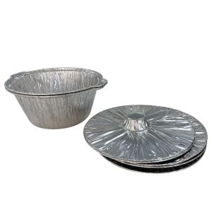 Food Container Heavy Duty Disposable Aluminum Foil Pot With Lid for Takeaway