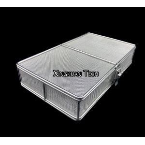 Stainless Steel Electropolished Sterilization Mesh Basket With Locking Lid