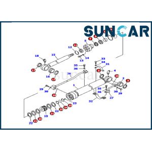China 707-98-36240 Bucket Cylinder Sealing Kit Komatsu Seals PC120-6 Model Inner Repair Kit on sale