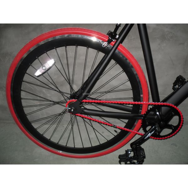 700C Full Matte Black OEM Aluminium Frame Single Speed Road Bike Gross Weight 13KG