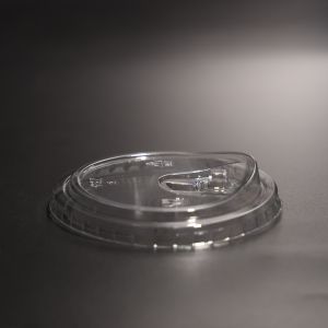 China Transparent Plastic Cup Lid BPA Free Round Screw On Lids With Smooth Rim on sale