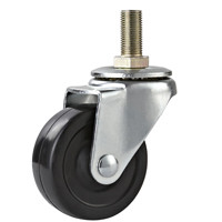 2" threaded stem industry rubber caster, 2" rubber caster,,black rubber casters,