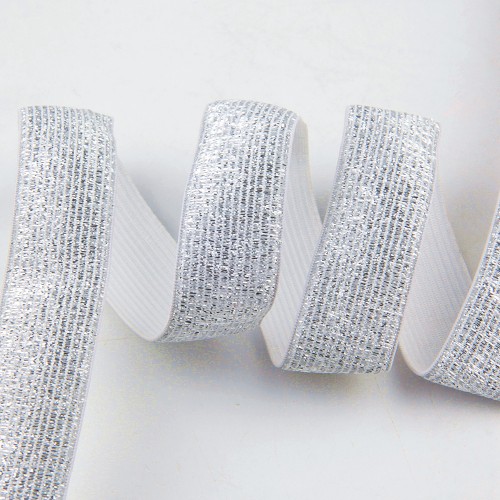 Sequin Striped Jacquard Band for Garment Underwear Waistband Glitter Jacquard Elastic Ribbon Belt