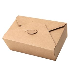 Ecofriendly Kraft Paper Disposable Food Container Fast Packing Oil Proof