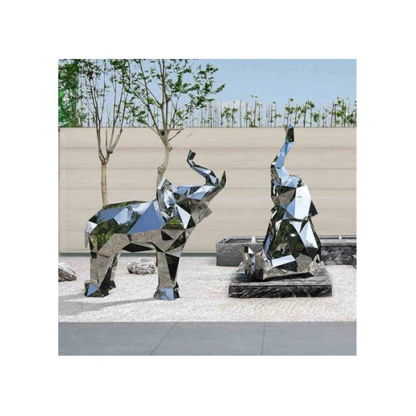 Contemporary Garden Decoration Stainless Steel Rabbit Sculpture
