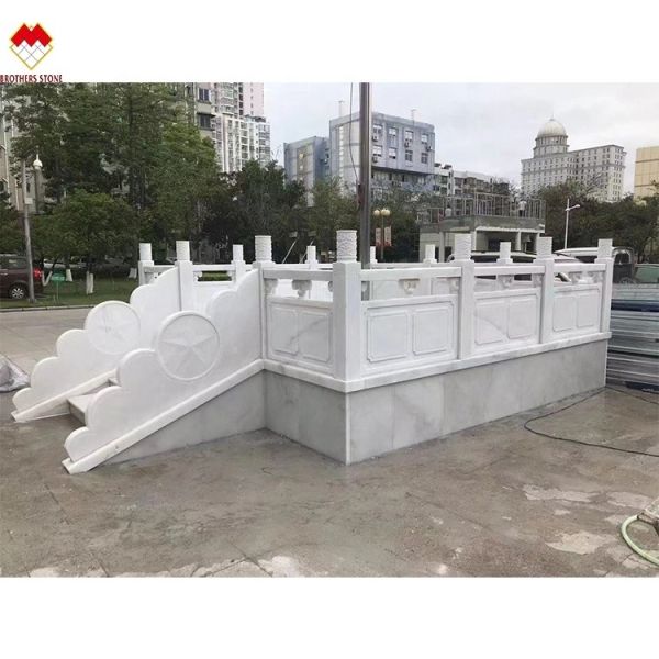 FOB/CNF Delivery Terms White Marble Handrail Porch Balcony Railing Balustrade