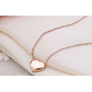 Stainless Steel Necklace Pink Gold 18K Rose Golden Fashion Necklace