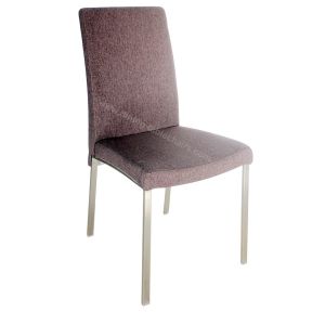 Brown Fabric Upholstered Dining Chairs , Wear Proof Furniture Dining Chair