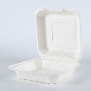 Eco friendly compostable sugarcane bagasse packaging takeout bento disposable