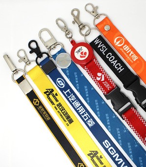 Personalized logo plain color id badge holder lanyard polyester custom printing