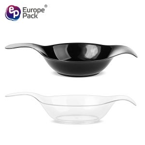 Wholesale cheap cute dinner transparent restaurant plates with handle