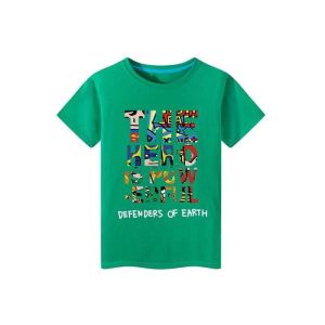 Digital Printing Casual T - Shirts Fabric Cotton Reinforcement Round Neck