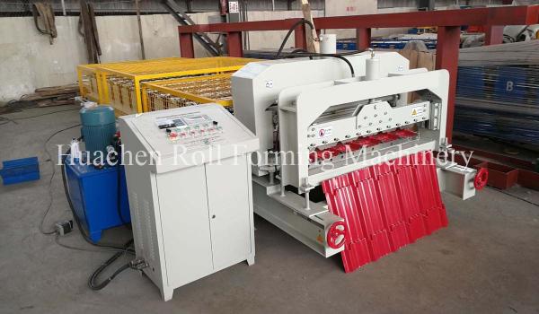 Buy Thickness 0.3 - 0.6mm Metal Glazed Tile Cold Roll Forming Machine With CE Safe Cover at wholesale prices
