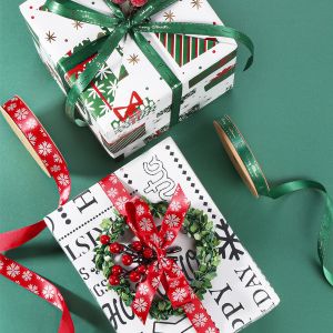 Custom gold foil printed gift polyester satin ribbon with logo