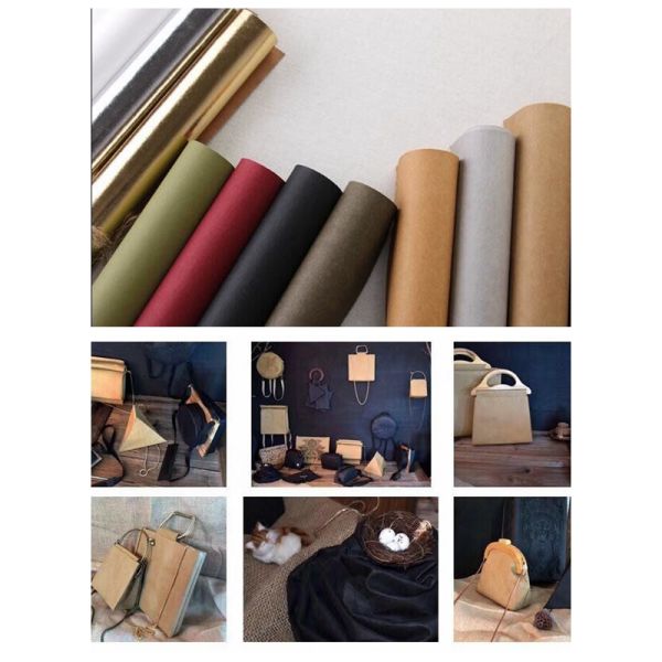 0.7mm Washable Brown Kraft Paper Fabric For Tote Bags In Roll
