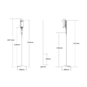 1100ml Thermometer Hand Dispenser With Adapter For Families Hotels