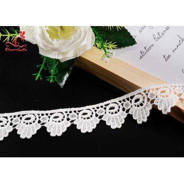 Pure Cotton Flower Embroidery Lace Trim Width 3cm For Lady's Mermaid Skirt