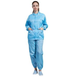 Clean Room OEM ESD Anti Static Clothing Dustproof Women Fire Resistant
