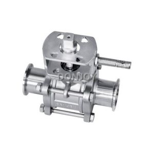 SS 3pcs Sanitary Ball Valve with optional position feedback
