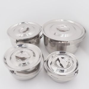 China 5pcs Basin Lid Stewed Soup 26.3cm Stainless Steel Cooking Pot on sale