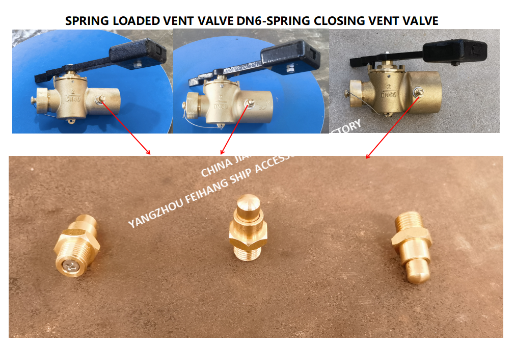 Quality DN6 Size Spring Loaded Vent Valve with Threaded Connection Compliant to CB/T3778-1999 Standard for sale