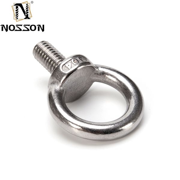 GB Standard Marine Grade Galvanized Stainless Steel Lifting Ring Threaded Eyebolt 1/4" 20 x 1"" ISO Round Head Style