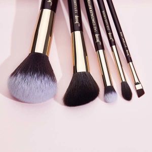Natural Hair 5.6'' 6.9'' Pro Makeup Brushes Set Zinfandel Grape Color
