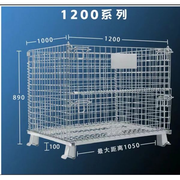 Customized Large 800kg Wire Mesh Storage Cages Foldable Stainless Steel