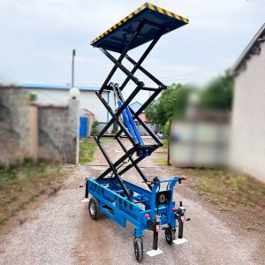4m Hand Push Mobile Scissor Lift Platform AC Power Aerial Scissor Type Lift